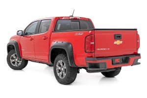 Chevrolet Colorado Fender Flares - Rough Country - Pocket G9K Satin Steel - Flat Black - '15-'22